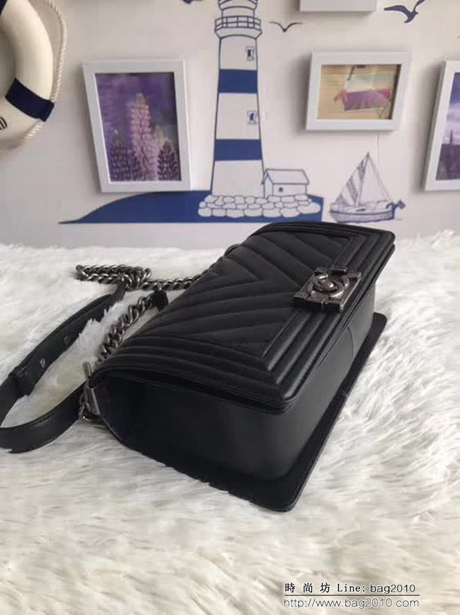 香奈兒CHANEL 67086大v格經典Le Boy專櫃品質 單肩斜挎鏈條包 DSC1274